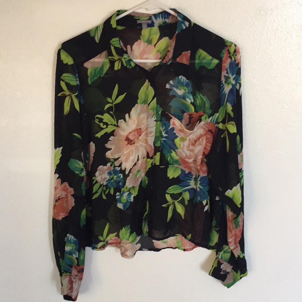 Sheer Floral Top